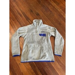 Patagonia Womens Re-tool Snap-T Fleece Pullover Jacket Gray/Purple Size XS Hike